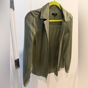 Quince Olive Green Washable Silk shirt